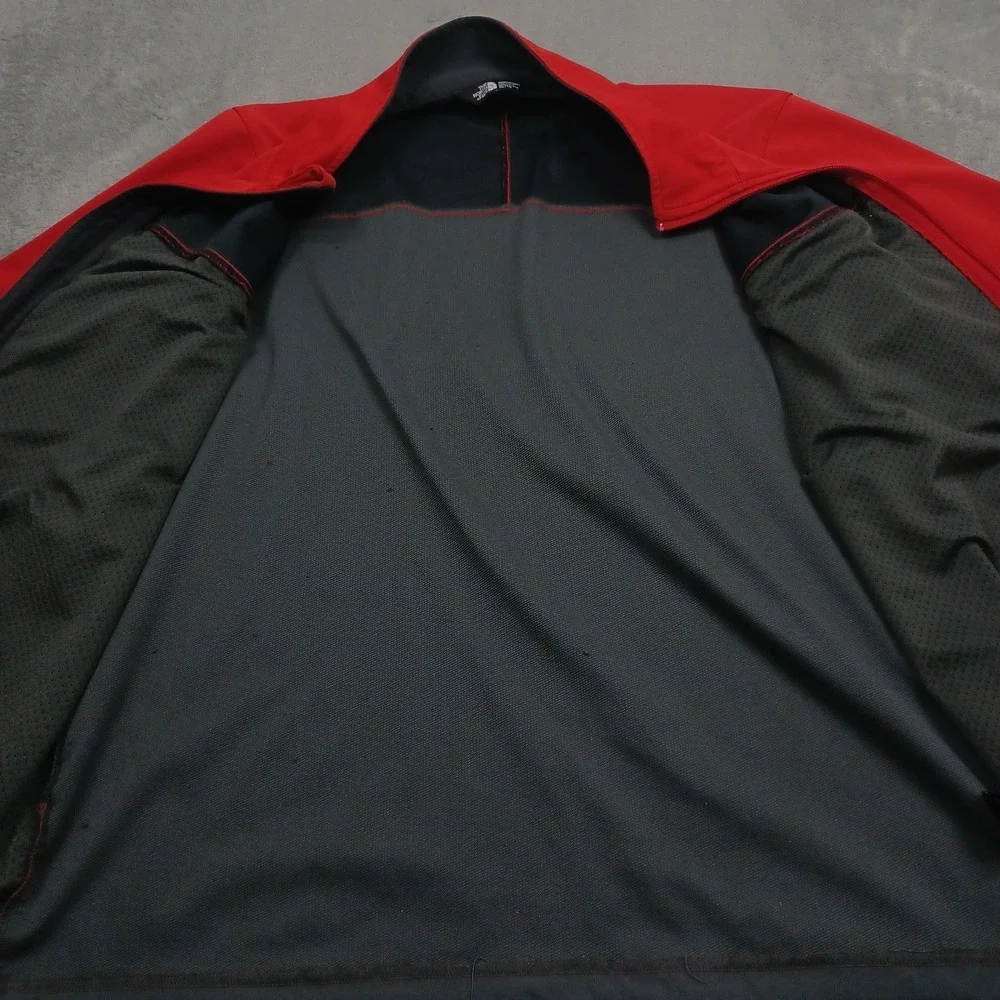 North Face Jacket Mens XL Red‎ Full ZIp Outdoor Casual Pockets Windstopper